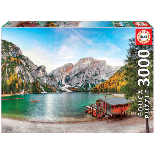 puzzle 3000 piezas Lago Braies en otoño Educa Borrás
