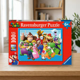 Ravensburger Puzzle 100 Piezas XXL Super Mario 01074 sobre una mesa de madera