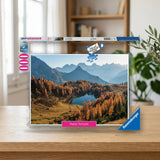 Ravensburger Puzzle 1000 Piezas Lago Bordaglia Friuli Venezia Giulia 167814 sobre una mesa de madera