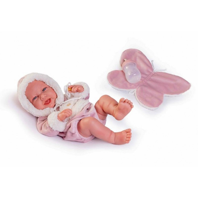 Muñecas Antonio Juan - Recién Nacida Carla con toallita mariposa (50395)
