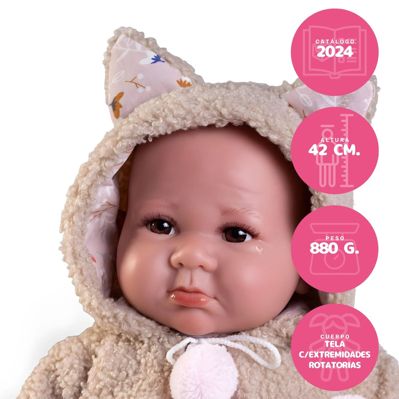 Recién Nacido Luca con chaqueta borreguillo — Muñecas Antonio Juan, ref. 33362 (vista 4)