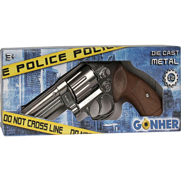 revolver gonher policial de juguete 12 tiros
