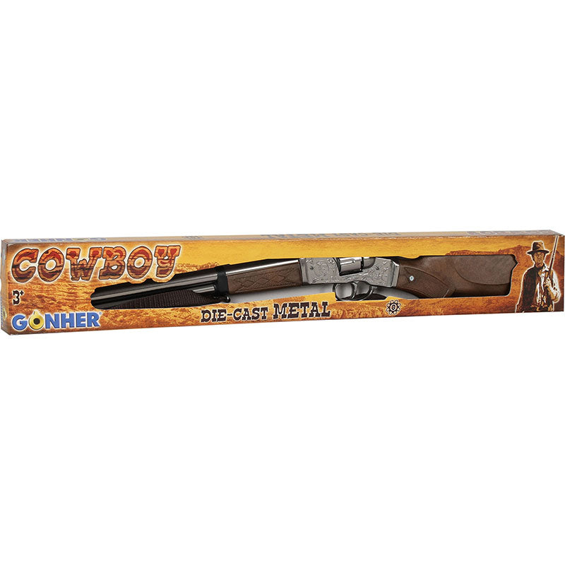 rifle cowboy gonher de juguete 8 tiros plata

