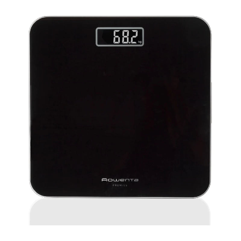Báscula de baño Rowenta Premiss BS1800V0 negra de cristal templado con pantalla LCD