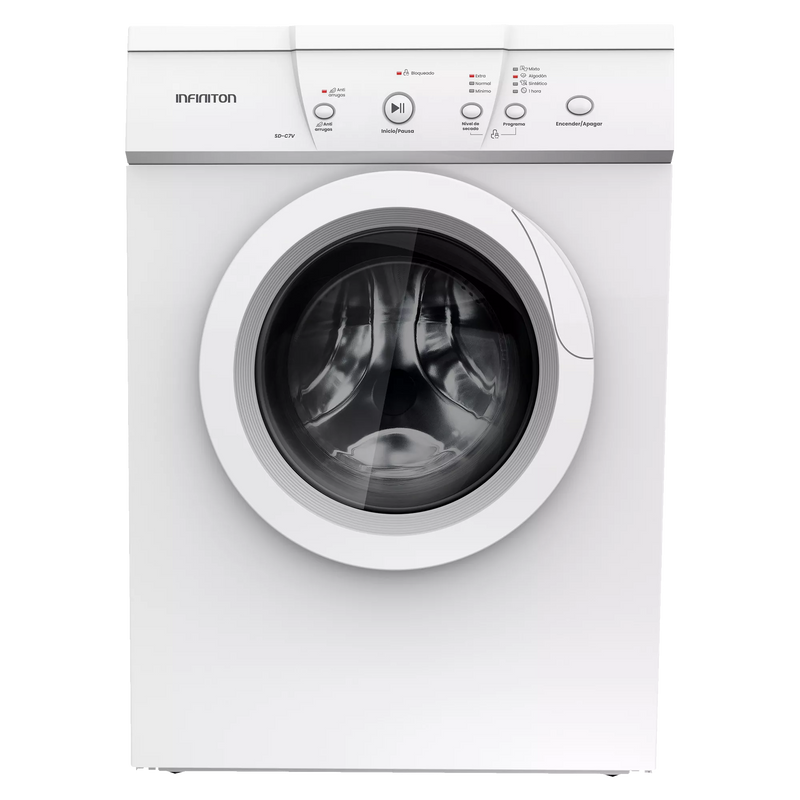 Secadora Evacuación Infiniton SD-C7V 7kg Blanca Clase C Display LED - Ref. SD-C7V