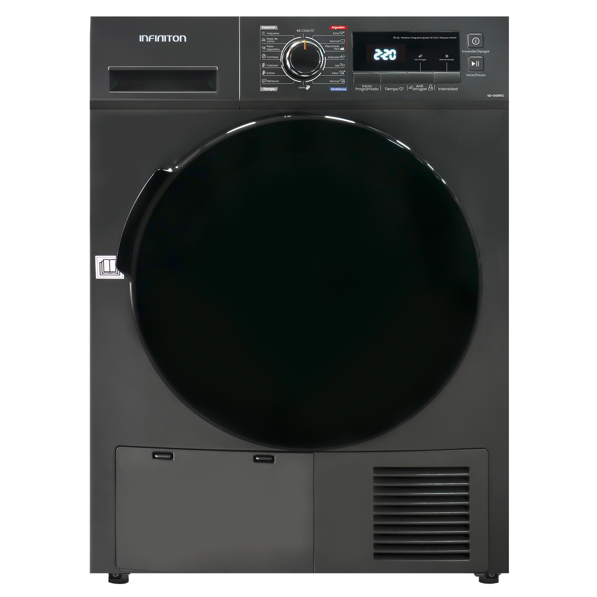 Secadora Infiniton SD-DG85C 8 kg Dark Inox - vista frontal