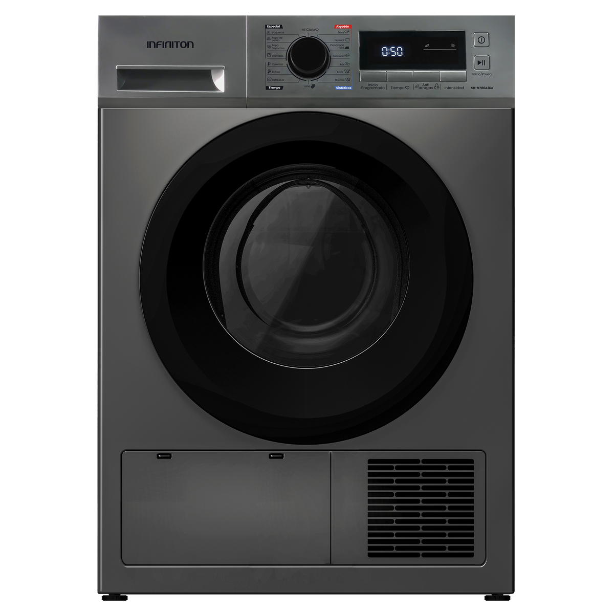 Secadora Infiniton SD-HT86A2DK 8 kg Dark Inox - vista frontal