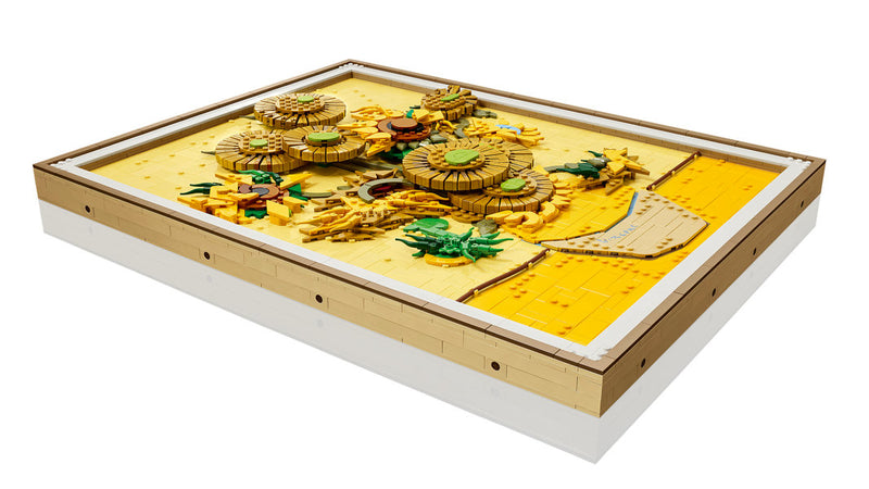 set montado lego van gogh girasoles en relieve 3d
