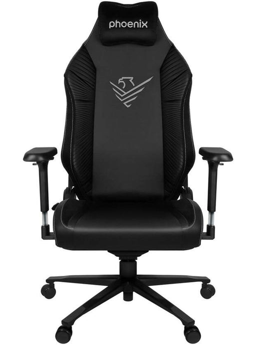 Silla gaming Phoenix Monarch XL cuero sintético negro con reposabrazos 4D y respaldo ergonómico alto
