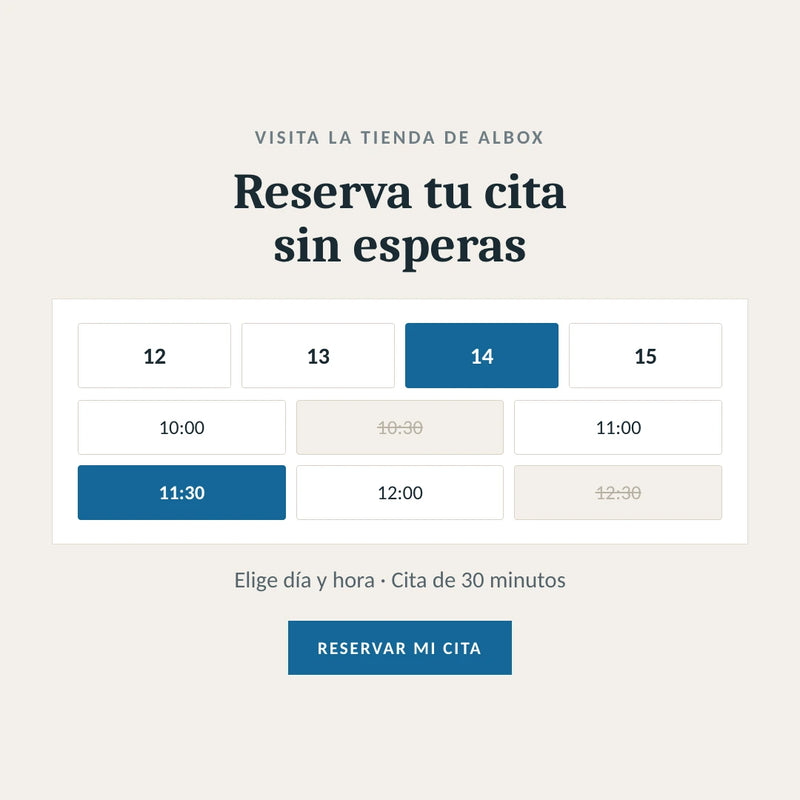 Reserva tu cita para visitar la tienda de Híper Ocio en Albox. Elige día y hora, cita de 30 minutos.