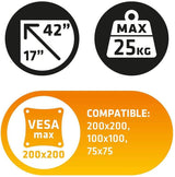 Infografía: Engel Soporte para televisor con doble brazo articulado hasta 42" (AC0591E)