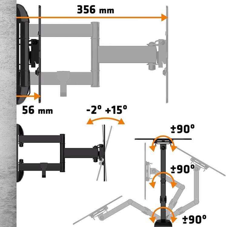 Engel Soporte para televisor con doble brazo articulado hasta 42" (AC0591E)