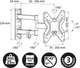 Infografía: Engel Soporte para televisor con doble brazo articulado hasta 42" (AC0591E)