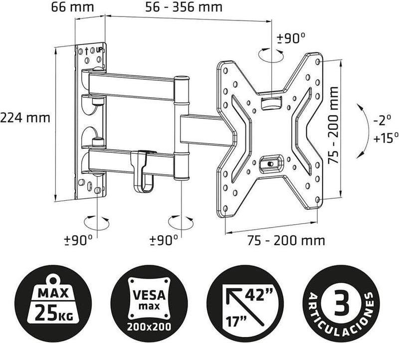 Engel Soporte para televisor con doble brazo articulado hasta 42" (AC0591E)