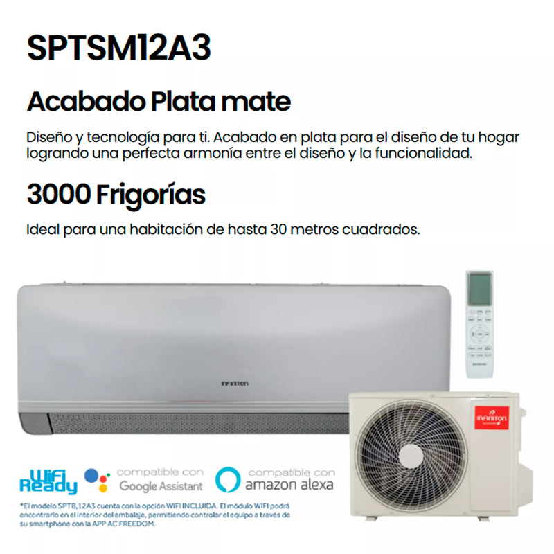 Aire Acondicionado Inverter 3000 Frigorías Plata Mate A+++
