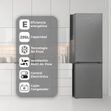 Combi Svan SC185602ENFX en una cocina con sus características: No Frost, Multi Air Flow y control electrónico