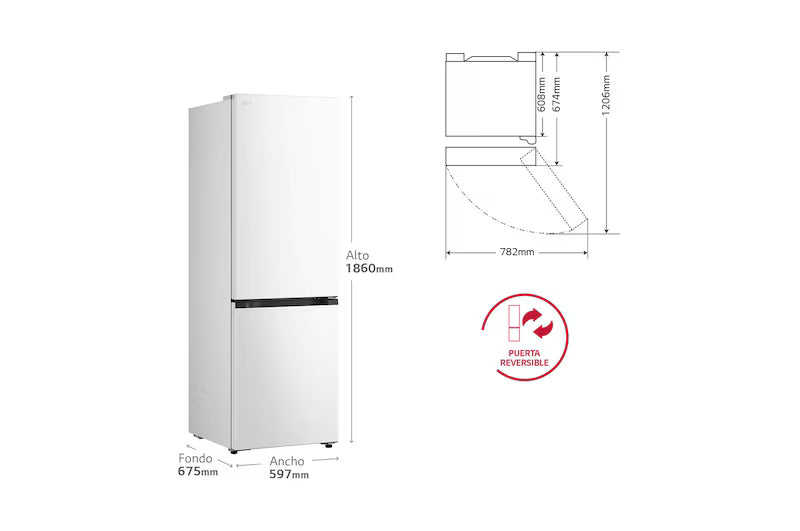 Frigorífico Combi LG GBBSJ10ESW — No Frost, Blanco, 186x60 cm