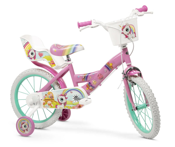 Toimsa 16" Unicornio – Bicicleta con Ruedines para Niñas (16219)