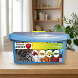 🧱 Block Planet Cajón Grande con 550 Piezas sobre una mesa de madera
