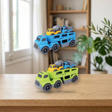 Toy Planet Eco Camión transporte (933-134) sobre una mesa de madera