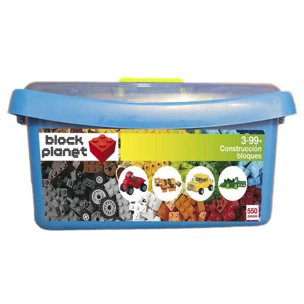 Vista general del cajón Block Planet con 550 piezas compatible con LEGO®