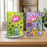 Tranjis Pack Virus 1 + Virus 2 - Juego + Expansión sobre una mesa de madera