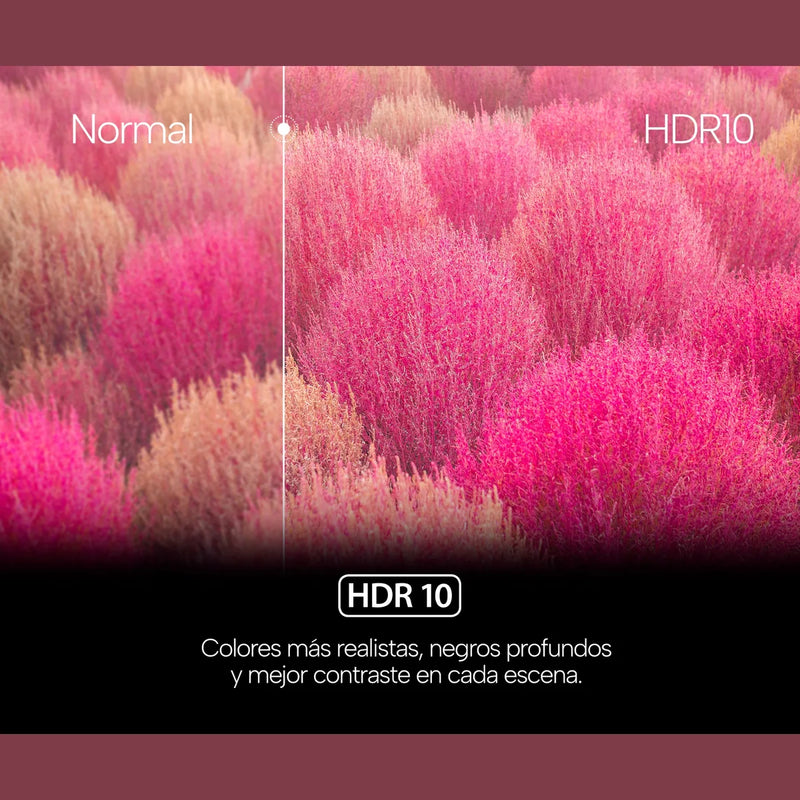 Comparativa de imagen normal frente a HDR10 en el televisor Genium GTV24HD