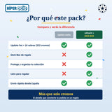 Infografía comparativa: Update suelto frente a pack Update con Deck Box