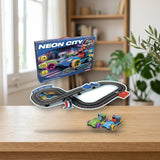 Velokú Racers Neon City sobre una mesa de madera