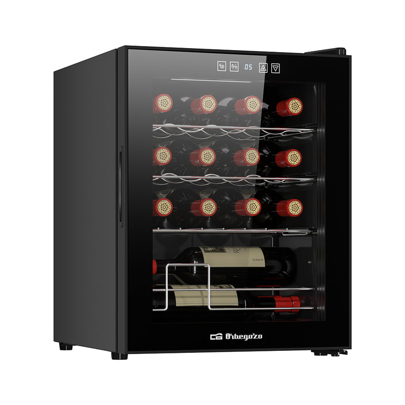 Vinoteca Orbegozo VCO 1600 con compresor - 16 botellas - vista frontal