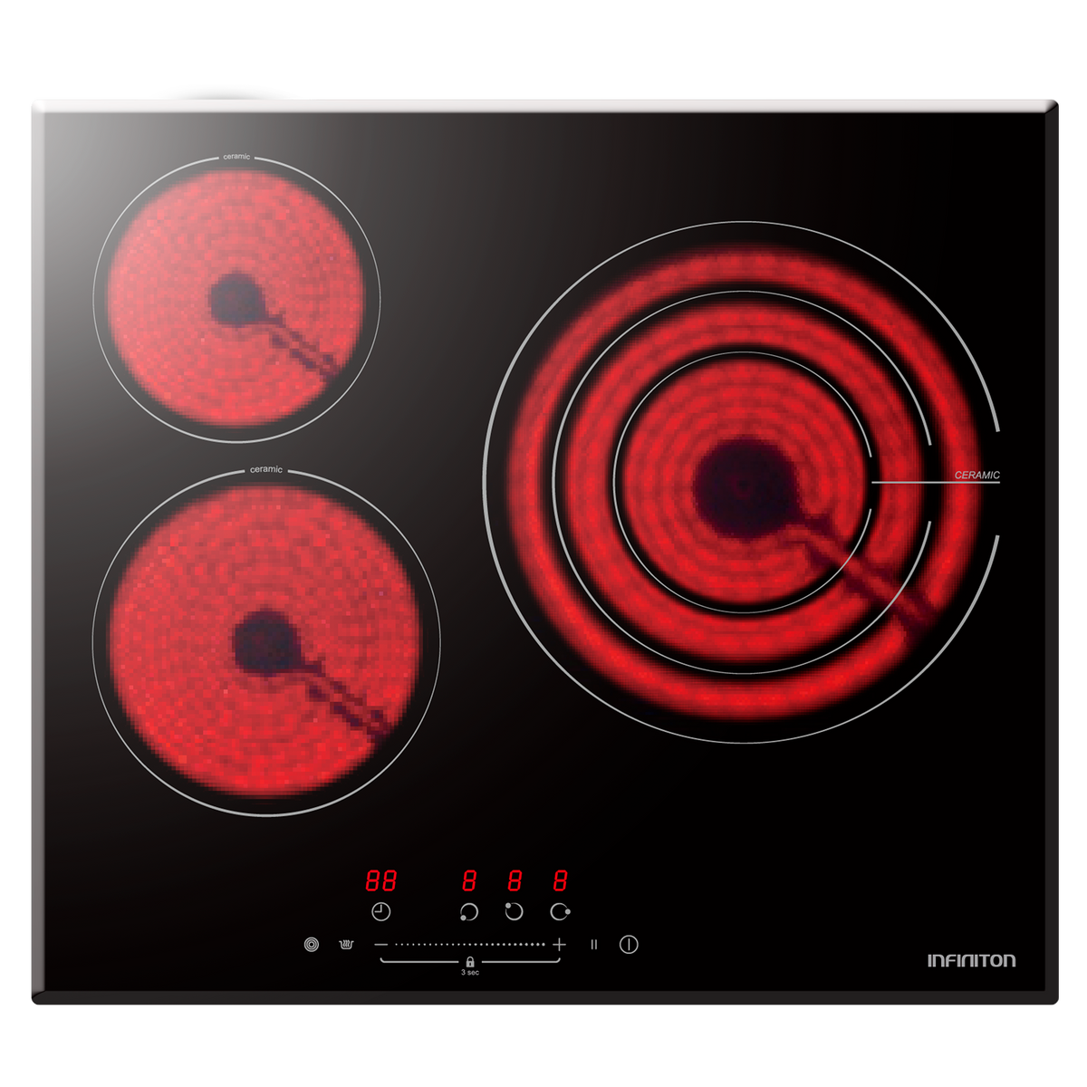 Vitrocerámica Infiniton VIT3SN30 3 zonas 60 cm Negro - vista frontal