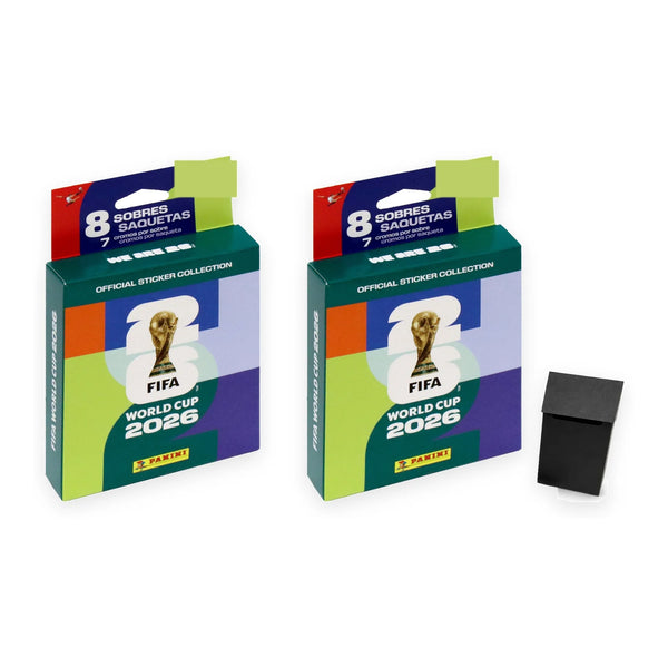 Pack de 2 ecoblísters de 8 sobres Panini World Cup 2026 y deck box