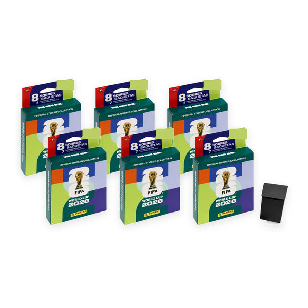 Pack de 6 ecoblísters de 8 sobres Panini World Cup 2026 y deck box