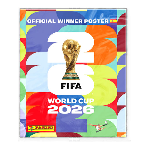 Póster oficial Panini España campeona del Mundial 2026 precintado con 30 cromos