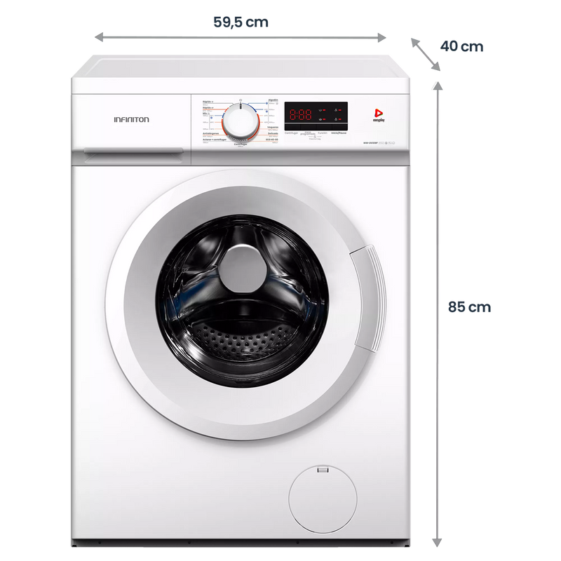 Lavadora Infiniton WM-D61DBF 6 kg compacta, vista de detalle