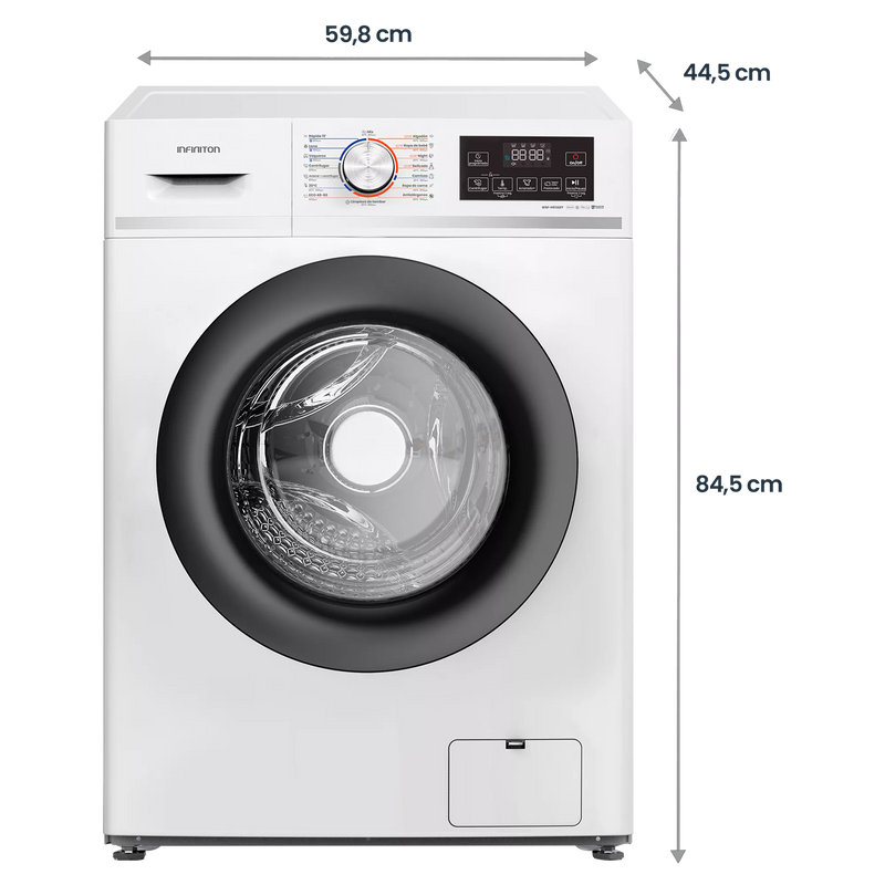 Lavadora Infiniton WM-H61ABY de 6 kg, carga frontal, 1200 rpm, clase A, motor Inverter