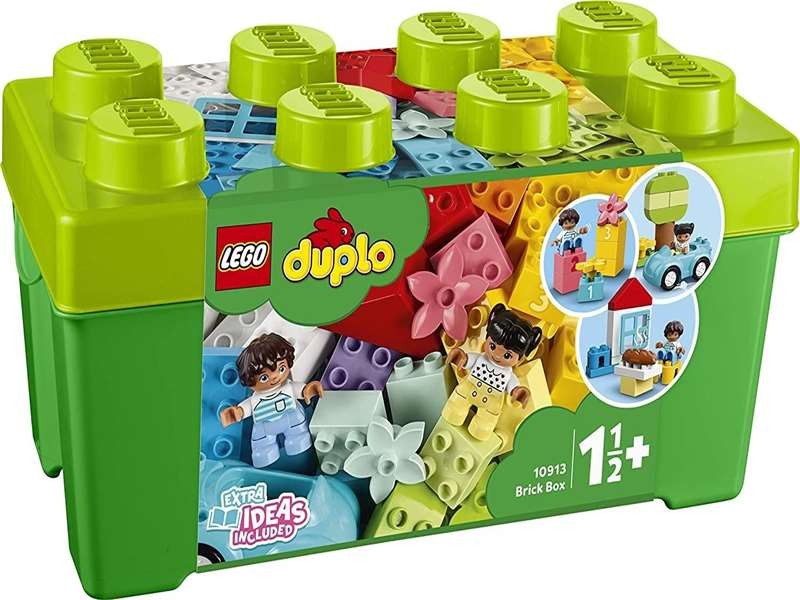 Caja LEGO Duplo 10913 con tapa verde y piezas grandes de colores surtidos en primer plano