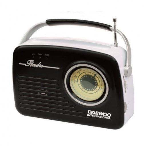 Daewoo Radio Portatil Negro Retro (DAEWOO-DRP130B) - Híper Ocio