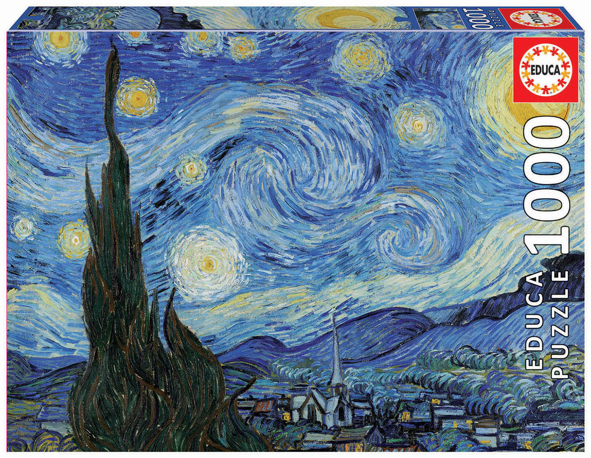 Educa Borrás Puzzle 1000 Noche Estrellada Vincent Van Gogh (19263) - Híper Ocio