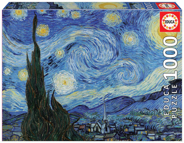 Educa Borrás Puzzle 1000 Noche Estrellada Vincent Van Gogh (19263) - Híper Ocio