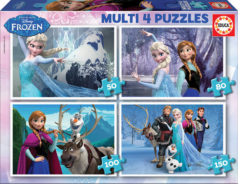 Educa Borrás Puzzle Multi 4 Frozen 50, 80, 100, 150 (16173) Educa Borrás