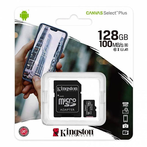 Kingston Canvas Select Plus MicroSDXC 128GB Class10 UHS-I A1 100MB/S (KINGSTON-740617298703) - Híper Ocio