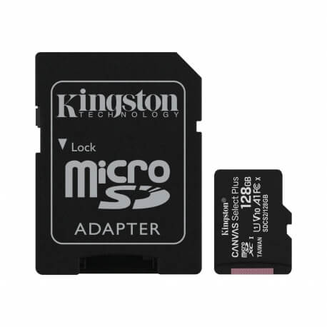 Kingston Canvas Select Plus MicroSDXC 128GB Class10 UHS-I A1 100MB/S (KINGSTON-740617298703) - Híper Ocio