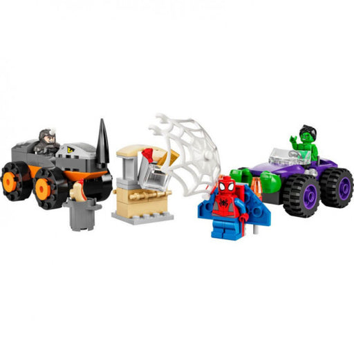 Lego Spidey Amazing Friends Camiones de combate de Hulk y Rino (10782) - Híper Ocio