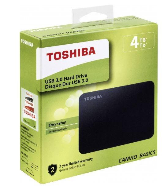 Toshiba External Hard Drive HDD Basics 4 TB 2.5 Inch USB 3.0 (51078)