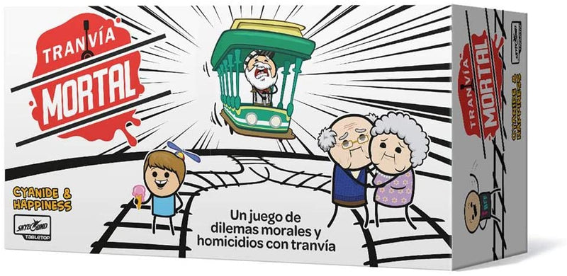 Tranvía Mortal Asmodee juego de mesa dilemas morales caja tablero cartas
