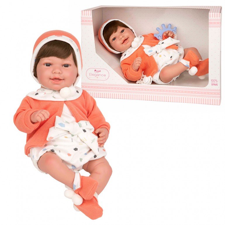 Arias Elegance 45 cm Adi Naranja con Sonajero (ARIAS-65308)