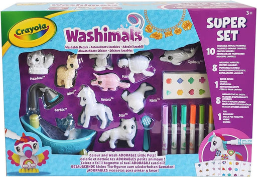Crayola Washimals Super set 10 mascotas + Stickers lavables (747502)