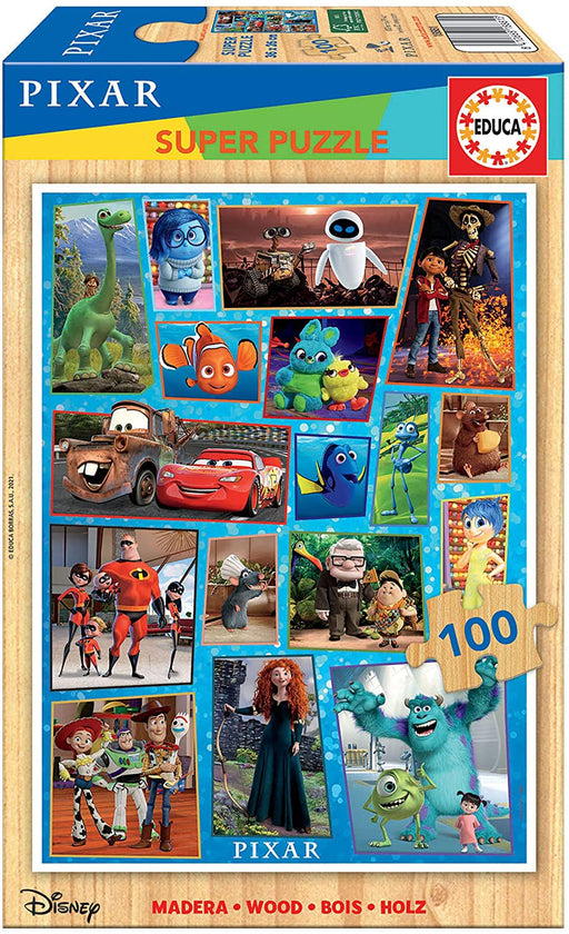 Educa Borrás - Puzzle 100 Piezas Disney Pixar Wooden (18881)