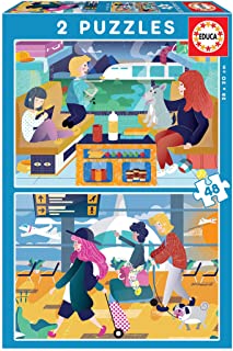 Educa Borrás - Puzzle 2X48 AEROPUERTO + TREN